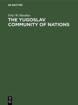 cover image of The Yugoslav community of nations